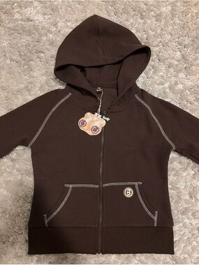 Brown Zip-Front Hooded Track Jacket - Women's